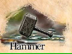 Player Token Grey/Black Color Hammer In Metal Alloy (Board & Card Game Accessories)
