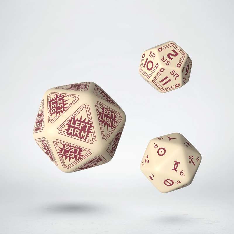 RuneQuest Beige & burgundy Expansion Dice (3) (SRQE02) (Dice Sets & Games)