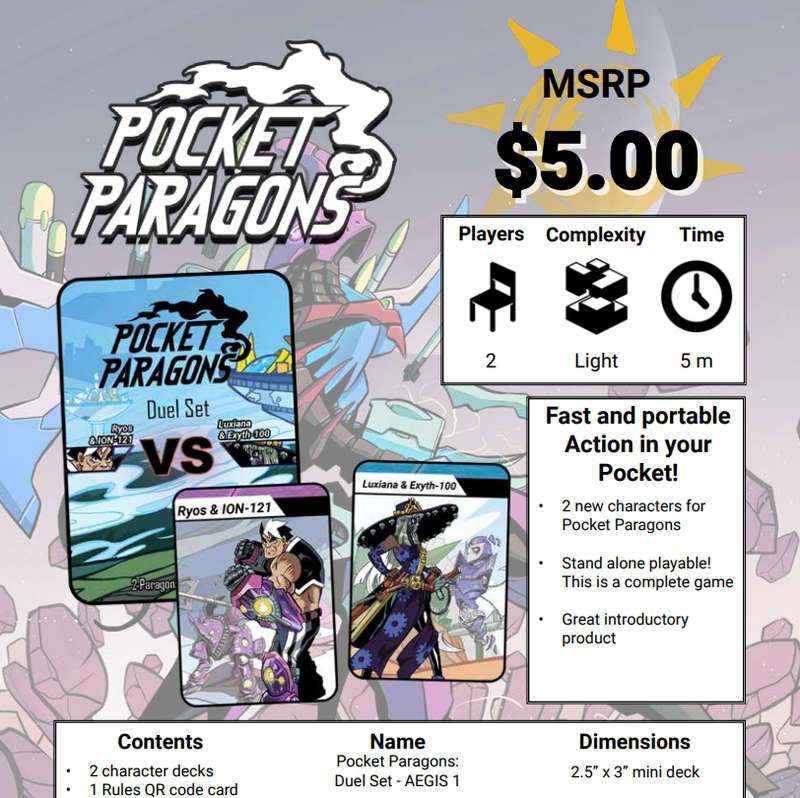 Pocket Paragons Duel Set Ryos & ION-121 vs Luxiana & Exyth-100 (Board Games)