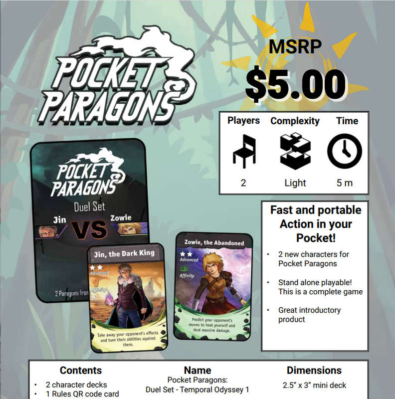 Pocket Paragons Duel Set Jin Vs Zowie (Board Games)