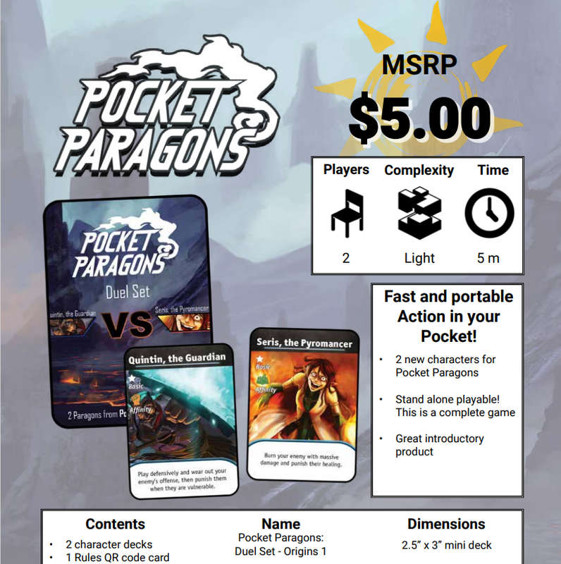Pocket Paragons Duel Set Quintin vs Seris (Board Games)