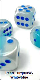 Gemini 16mm d6 Pearl Turquoise-White/blue Luminary Dice Block (12 dice) (Dice Sets & Games)
