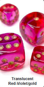 Gemini 16mm d6 Translucent Red-Violet/gold Dice Block (12 dice) (Dice Sets & Games)