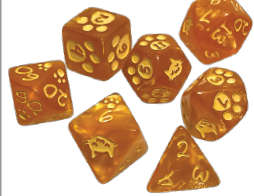 Kitten Polyhedral Dice Set Orange (Dice Sets & Games)