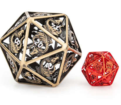 Titan Hollow Bronze 55mm D20 w/Dragons Reprint (Board & Card Game Accessories)