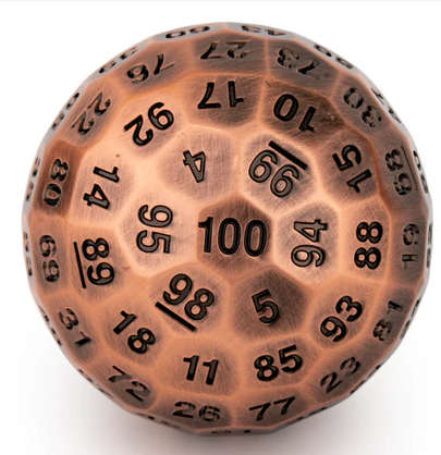 Titans Fist Ancient Copper Metal D100 Dice (Dice Sets & Games)