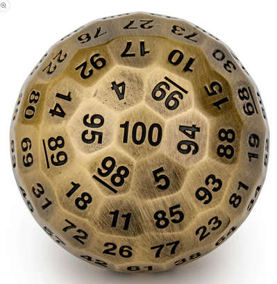 Titans Fist Ancient Bronze Metal D100 Dice (Dice Sets & Games)