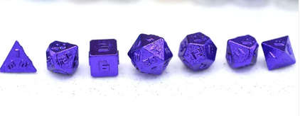 10MM Mini Metal RPG Purple Dice Set (7) (Dice Sets & Games)