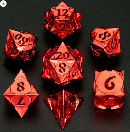 Morning Star Hollow Dice Shiny Red (7) (Dice Sets & Games)