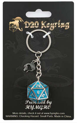 D20 Keychain w/HYMGHO Dragon charm Draconis Glow In The Dark (Keychains)