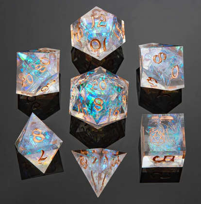 Captured Magic Hand Sanded Sharp Edge Resin Opal (7) (Board & Card Game Accessories)