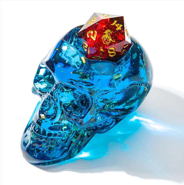 D20 Skull Holder/Charger Blue (Board & Card Game Accessories)