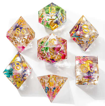 Essence of Spring Sharp Edge Dice Set (7) (Dice Sets & Games)