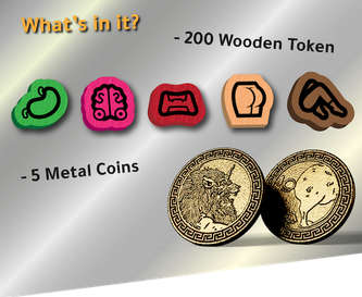 Kabula Wood & Metal Token Set (Board Games)
