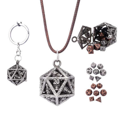 Grimskulls D20 Locket Gift Set Ancient Silver (Board & Card Game Accessories)