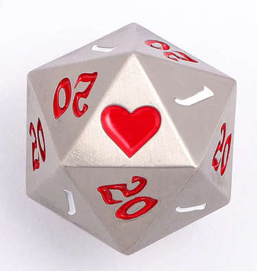 25mm Solid Metal Single D20 The Critical Dice Ancient Silver (Dice Sets & Games)