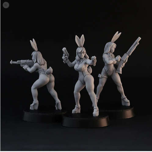 28mm Dangerous Bunnys (3) (Miniatures)