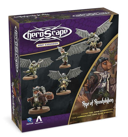 HeroScape Rising Tide Wing Commander Tuck Harrigan & Voris Glidestriker Army Expansion (Board Games)