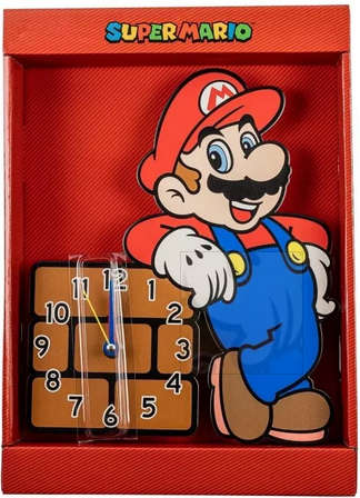 Peers Hardy - Wall Clock Super Mario (Mario leaning on Bricks)