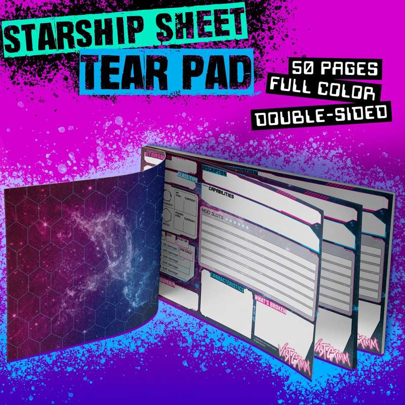 Vast Grimm RPG Starship Sheet Tear Pad (Board & Card Game Accessories)