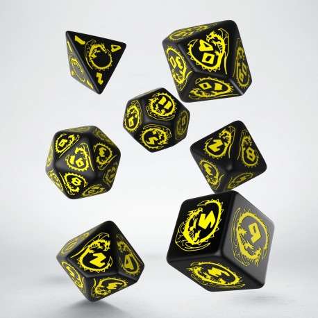 Dragons Black & Yellow "Morion" Dice Set (7) (SDRA03) (Dice Sets & Games)