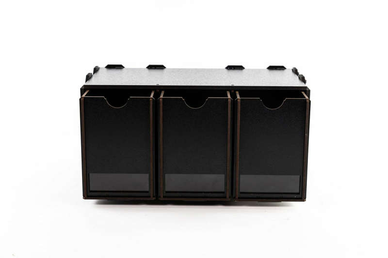 Black Rack Cabinet mit 3 High Drawers (Board & Card Game Accessories)