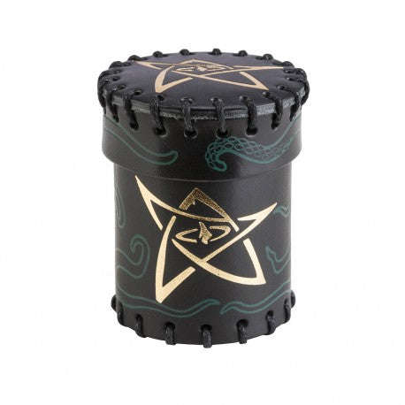 Call of Cthulhu Black & green-golden Leather Dice Cup (CCTH101) (Dice Sets & Games)