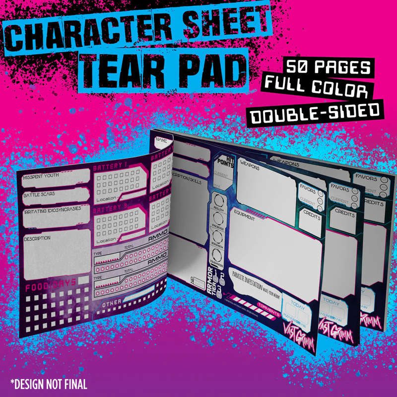Vast Grimm RPG Character Sheet Tear Pad (Board & Card Game Accessories)
