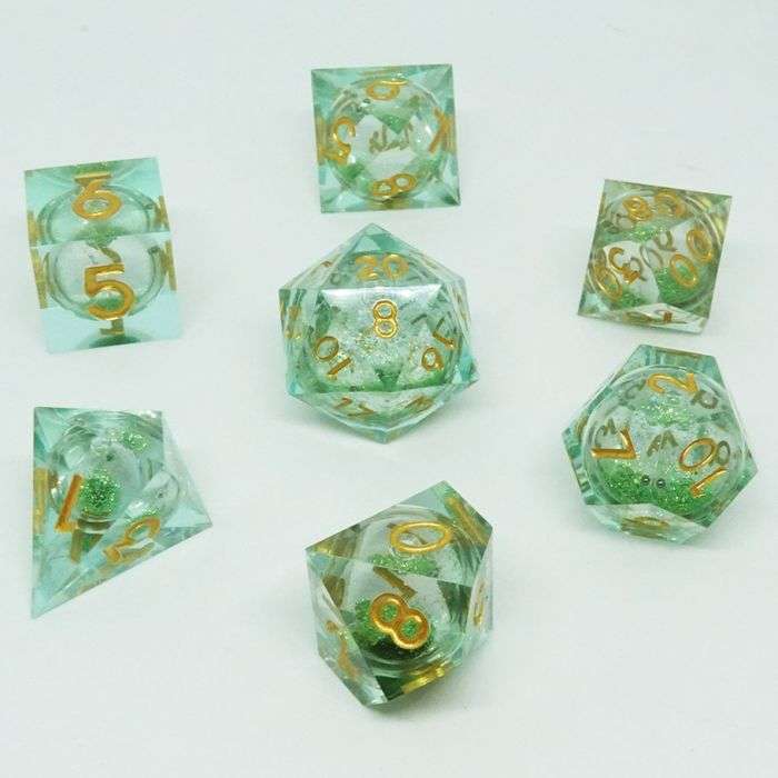 Dice Cube Liquid Core Molten Dragonscale (7) (Dice Sets & Games)
