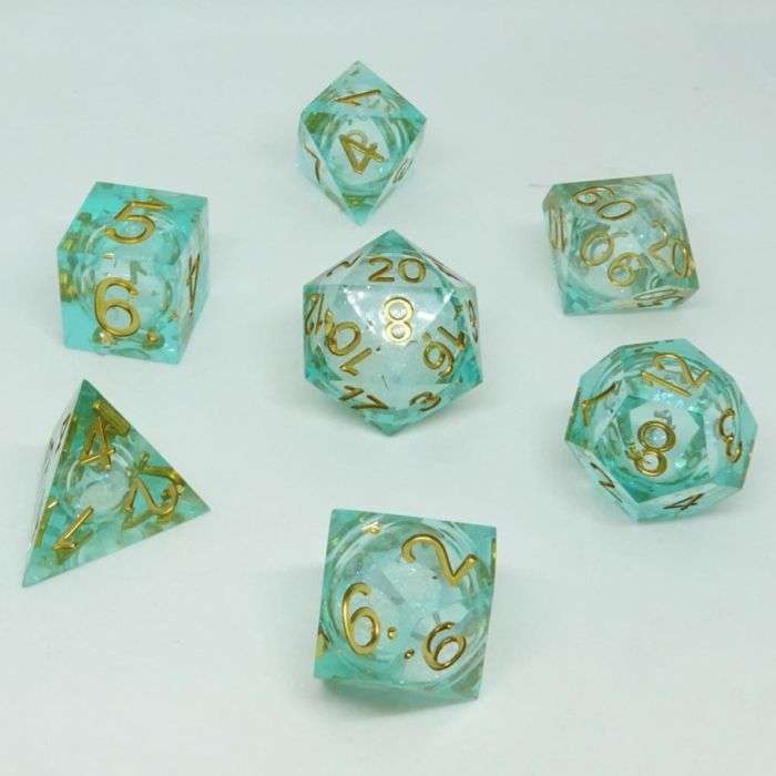 Dice Cube Liquid Core Molten Court (7) (Dice Sets & Games)