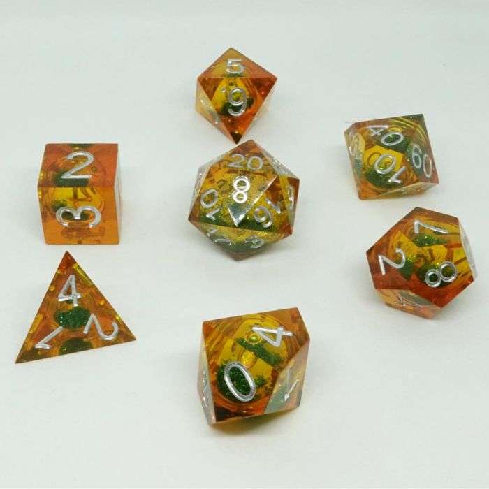 Dice Cube Liquid Core Molten Copper (7) (Dice Sets & Games)