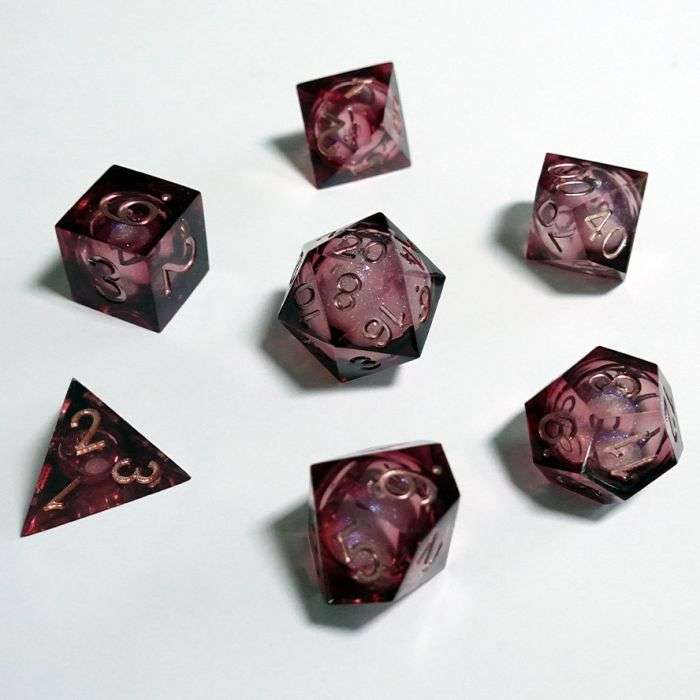 Dice Cube Liquid Core Molten Heart (7) (Dice Sets & Games)