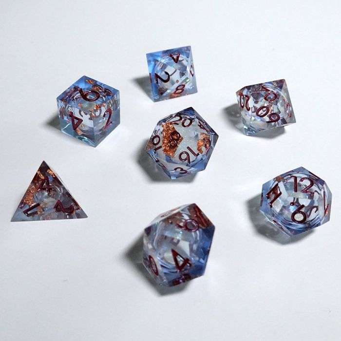 Dice Cube Liquid Core Molten Midnight (7) (Dice Sets & Games)