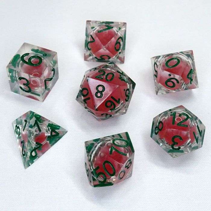 Dice Cube Liquid Core Molten Melon (7) (Dice Sets & Games)