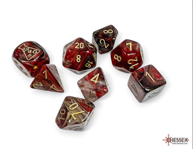 Lab Dice 8 Borealis Cosmos/gold Polyhedral 7-Die Set (with bonus die) (Dice Sets & Games)
