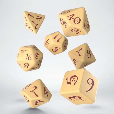 Classic RPG Beige & burgundy Dice Set (7) (SCLE14) (Dice Sets & Games)