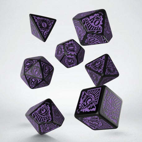 COC Horror on the Orient Express Black & purple Dice Set (7) (Dice Sets & Games)
