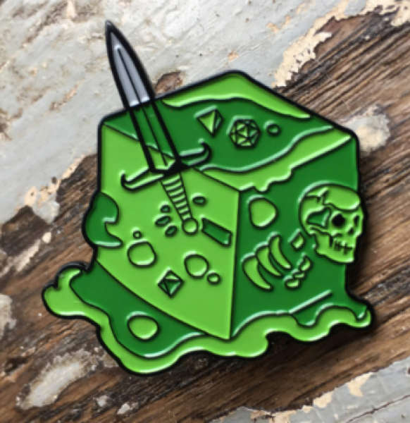 Gelatinous Cube Enamel Pin Green (Board & Card Game Accessories)