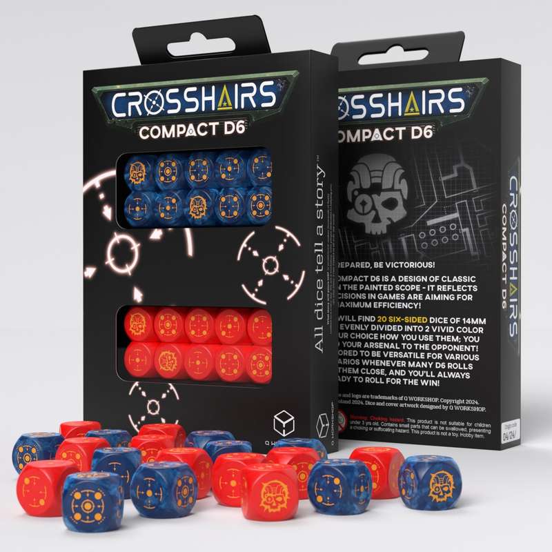 Crosshairs Compact D6 Cobalt & Red (Board & Card Game Accessories)