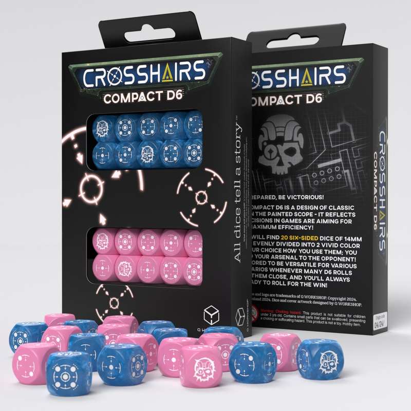 Crosshairs Compact D6 Blue & Pink (Board & Card Game Accessories)