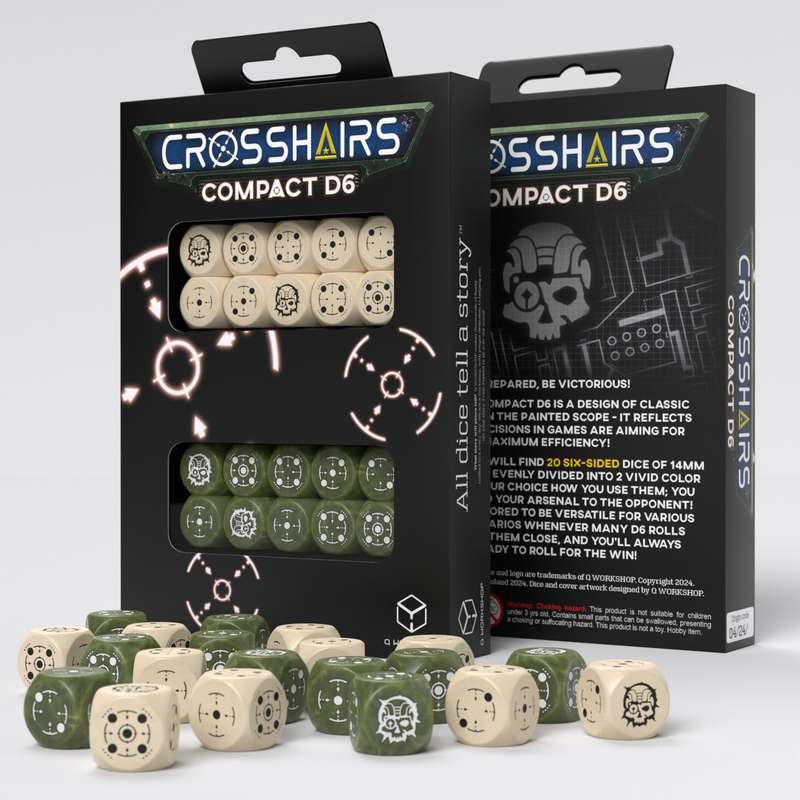 Crosshairs Compact D6 Beige & Olive (Board & Card Game Accessories)
