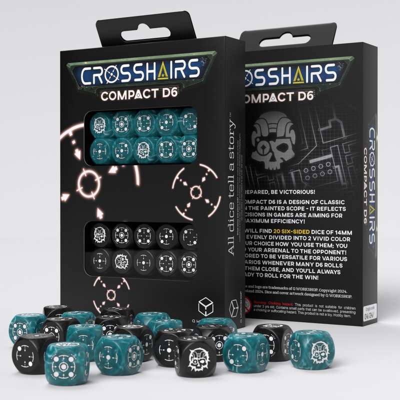 Crosshairs Compact D6 Stormy & Black (Board & Card Game Accessories)