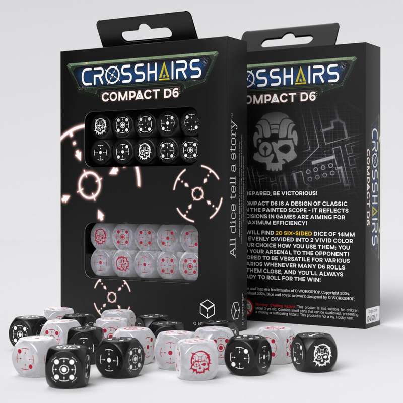 Crosshairs Compact D6 Black & Pearl (Board & Card Game Accessories)