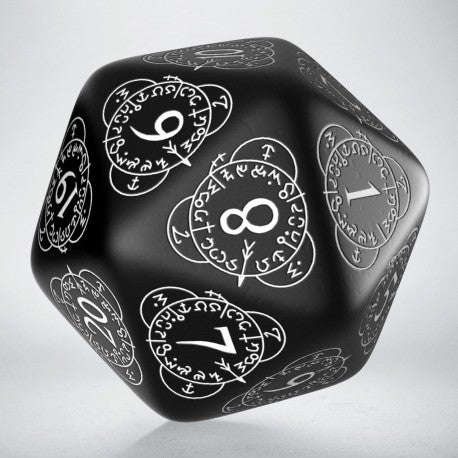 D20 Level Counter Black & white Die (1) (Dice Sets & Games)