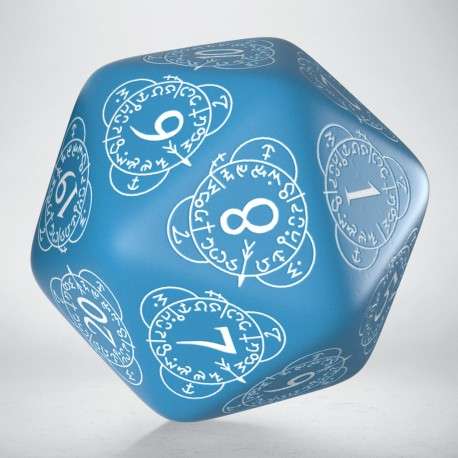 D20 Level Counter Blue & white Die (1) (20LEV06) (Dice Sets & Games)
