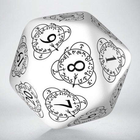 D20 Level Counter White & black Die (1) (Dice Sets & Games)
