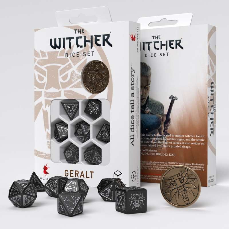 The Witcher Dice Set Geralt Silver Sword (Dice Sets & Games)
