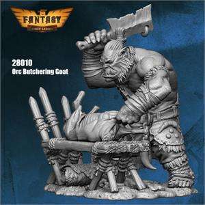 28mm Orc Butchering Goat (Miniatures)