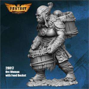 28mm Orc Woman with Food Bucket (Miniatures)