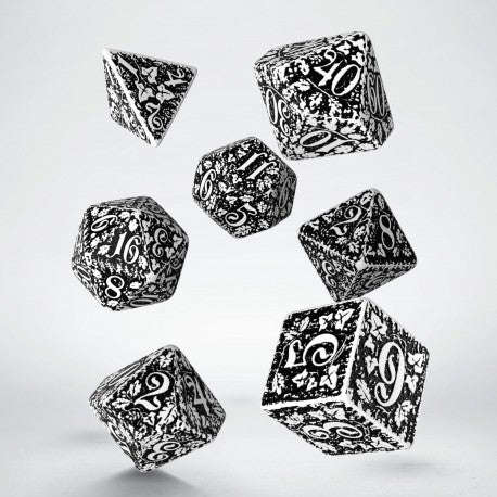Forest 3D White & black Dice Set (7) (Dice Sets & Games)
